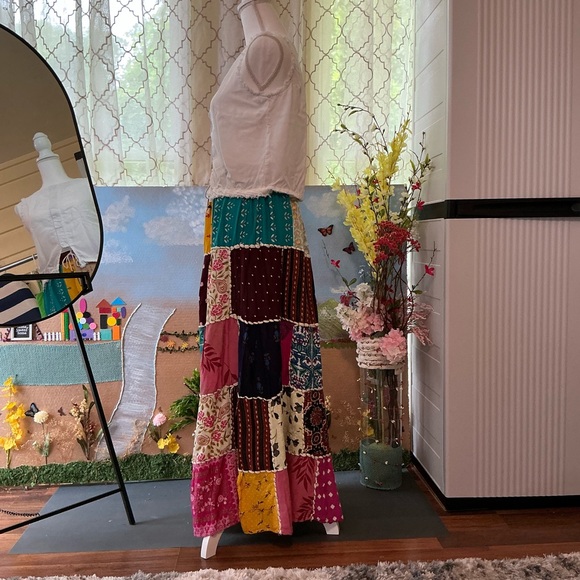 Ashley Taylor Colorful Patchwork Maxi Skirt - Picture 2 of 3